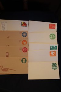 10 ea US unused different stamped envelopes (#816)