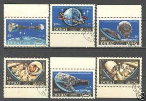 DUBAI Mi# 231 - 236 USED FVF Set of 6 Space Astronauts