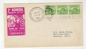 1933 CHICAGO WORLDS FAIR CENTURY OF PREGRESS 6/25 GYMNASTIC FESTIVAL