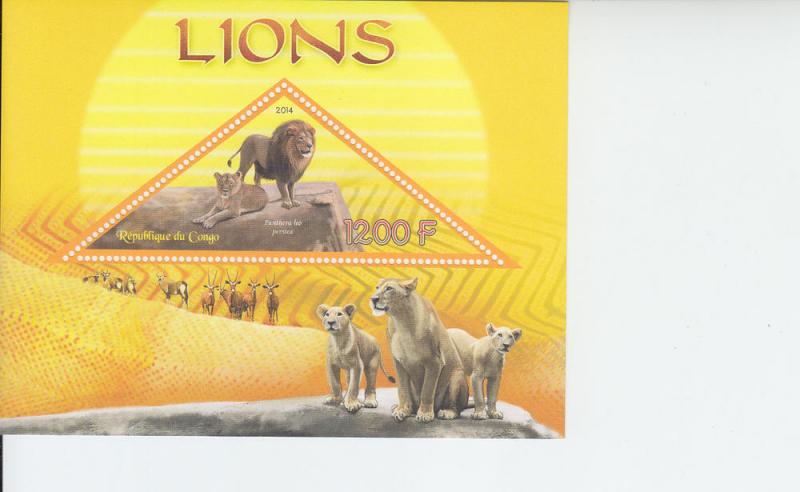 2014 Congo Lions SS (Scott NA) MNH