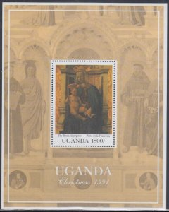 UGANDA Sc # 968 MNH S/S - CHRISTMAS 1991, RELIGIOUS PAINTING by DELLA FRANCESCA