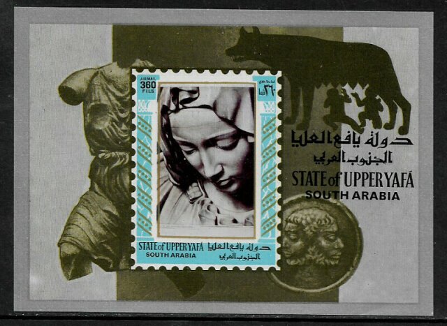 Aden, Upper Yafa Michel #Block2 MNH S/Sheet - Sculpture of Pieta