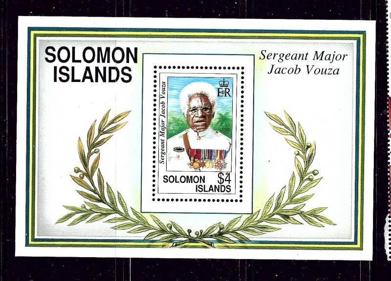 Solomon is 722 MNH 1992 Sgt Major Jacob Vouza S/S