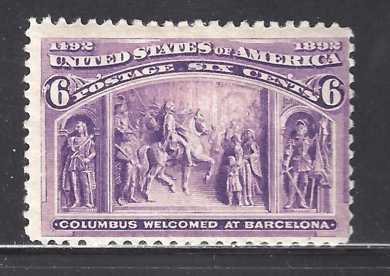 #235 US 6 CENT PURPLE COLUMBIAN-MINT-HGD-FINE-VF