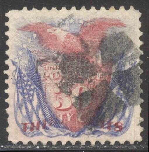 U.S. #121 Used VF w/Cert - 1869 30c Pictorial 