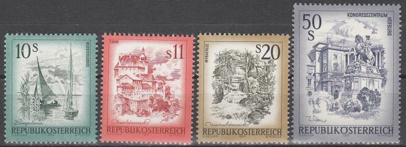 Austria #972-3, 975-6 MNH CV $20.00  (S4227)