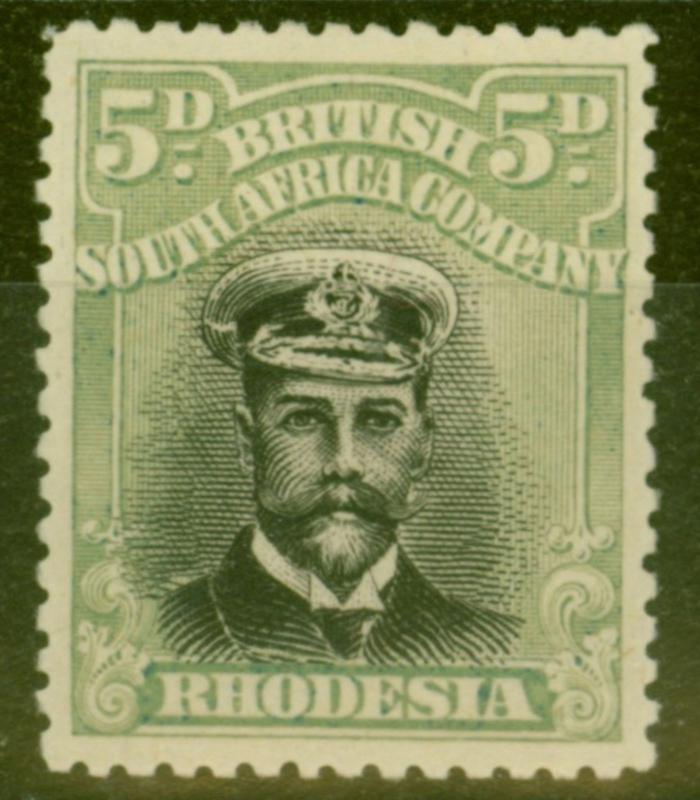 Rhodesia 1919 5d Black & Pale Green SG263 Die III Fine Mtd Mint