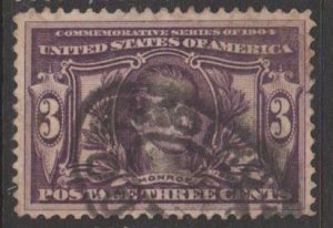 U.S. Scott #325 Monroe - Louisiana Purchase Stamp - Used Single