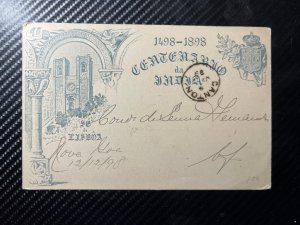 1898 Goa Portuguese India Postal Stationery Postcard Cover to Canton China