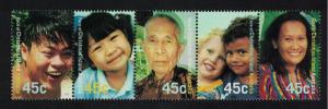 Christmas Is. New Millennium Faces of Christmas Island 5v strip SG#479-483