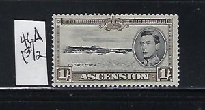 ASCENSION IS. SCOTT #46A 1938-53 GEORGE VI 1SH (DK BROWN)- PERF 13 1/2-MINT LH