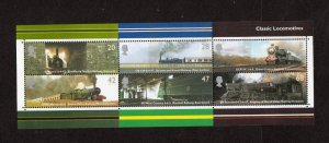 CLASSIC LOCOMOTIVES MINI SHEET UNMOUNTED MINT + SIGNIFICANT PHOSPHOR SHIFT