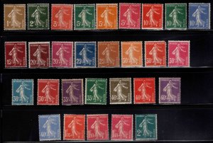 France Scott 156-184 MH* complete sower stamp  set