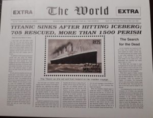 U) 1998, MALDIVES, TITANIC, PERFORATED