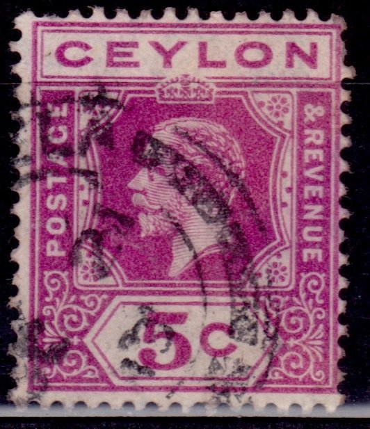 Ceylon 1921-33, King George V, 5c sc#229, used