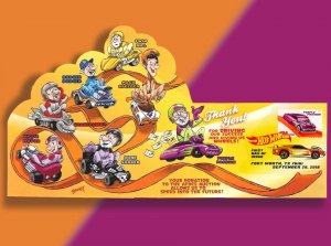 AFDCS Thanks Its Auction Donors w/Hot Wheels Pop-Up Mayhem! PURPLE PASSION FDC!