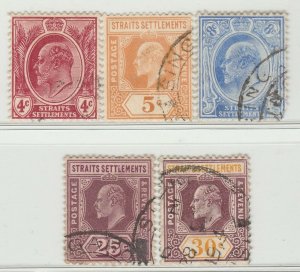 MALAYA Straits Settlements 1909-1911 KE VII 5V Used wmk MCCA SG #156-162 M1403#