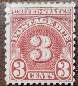 1930 3c Postage Due Stamp carmine J72