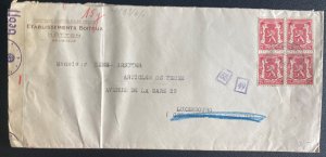 1941 Hotton Belgium Censored Commercial Cover To Luxembourg