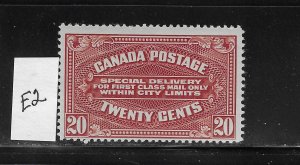 CANADA SCOTT #E2 1922 SPECIAL DELIVERY 20 CENTS - MINT LIGHT HINGED