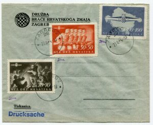 CROATIA NDH 3rd REICH PUPPET STATE 1945 STORM DIVISION B73-B75 FAVOUR USED COVER