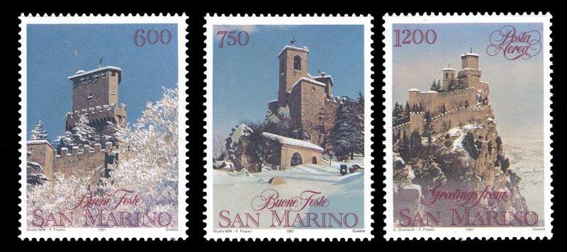 San Marino 1991 Scott #1244-1246 Mint Never Hinged