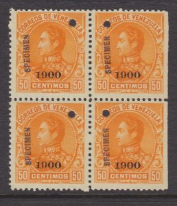 VENEZUELA 1900 MINT NH SC #157 SPECIMEN PROOF BLOCK CAT $800