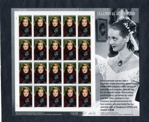 4350 Bette Davis, MNH sheet/20 (#P1111)