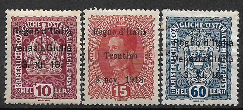 COLLECTION LOT OF #571  AUSTRIA ITALY OCCUPATION 3 MNH/MH 1918 CV +$55 2 SCAN