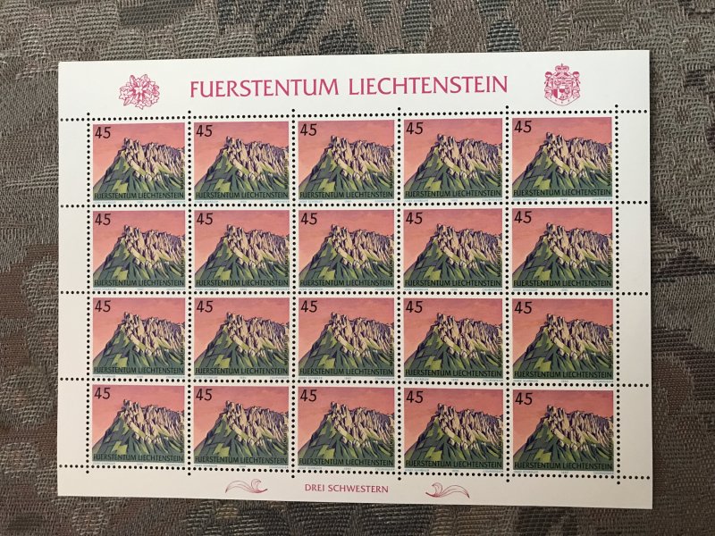 Liechtenstein #930, 934, 936, 938 XF NH Mountains full sheet of 20 stamps