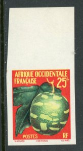 French Colony 1958 French West Africa 25fr Flowers #119 IMPERF MNH H273 ⭐⭐