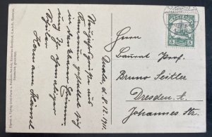 1911 German Cameroon RPPC Postcard Cover To Dresden Germany Highland Part