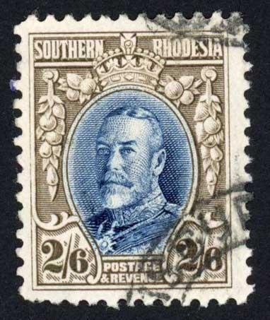 Southern Rhodesia SG26 2/6 Perf 12 Fine used Cat 40 pounds 