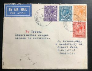 1931 Bugle England Airmail Second Experimental Cover To Albert Park Australia