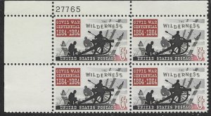 US #1181 Plate Block. Civil War Centennial - The Wilderness.   Nice