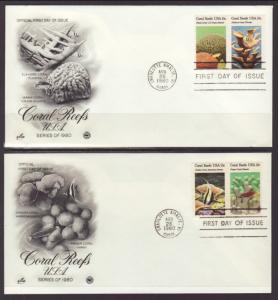 US 1827-1830 Coral Reefs PCS S/2 U/A FDC