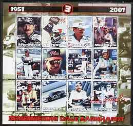 MORDOVIA - 2001 - Dale Earnhardt -Perf 12v Sheet-Mint Never Hinged-Private Issue