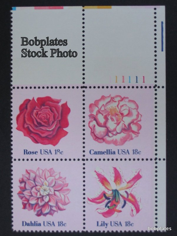 BOBPLATES #1876-9 Flowers Plate Block F-VF MNH ~ See Details for #s/Pos