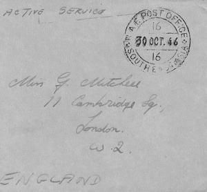 South East ASIA Cover *RAF POST OFFICE 16* Postmark {samwells-covers}1946 BG123