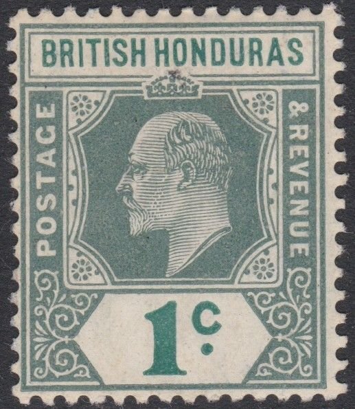 002618/ British Honduras 1906 Sg84a 1c Grey Green & Green M/MINT