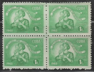 1948 Caribbean Stamps Sc 415 Mother and Child Retirement Funds Block 4  MNH