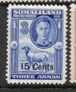 Somaliland 1951 Early Issue Fine Mint Hinged 15c. Surcharged 308245