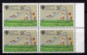 Australia 1979 Sc#712 INTERNATIONAL YEAR OF THE CHILD (IYC) Block of 4 MNH