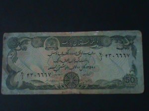 AFGHANISTAN-1979 CAT.#57-$50 AFGHANIS-CIRCULATED- VERY FINE-LAST ONE