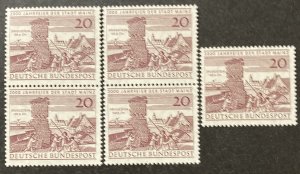 Germany 1962 #848, Drusus Stone, Wholesale Lot of 5, MNH, CV $1.50