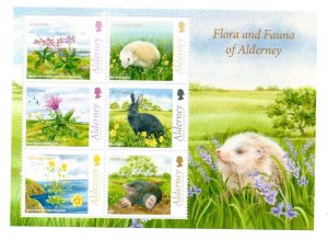 ALDERNEY - 2015 - FAUNA AND FLORA - S/S -