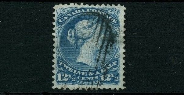 VF #28 Twelve half cent VF Cat $160 LARGE QUEEN stamp Canada used