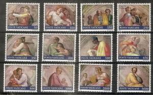 Vatican City 870-81 MNH 1991 Paintings of Sistine Chapel