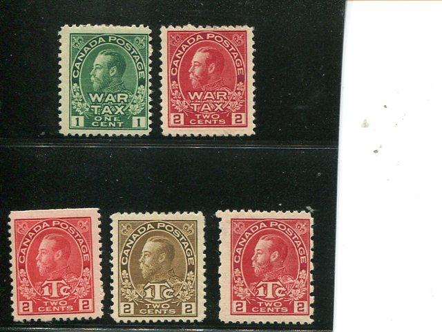 Canada #MR1-5 Mint F-VF