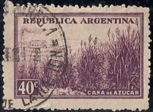 Argentina #443 40 cent Sugar Cane used F-VF